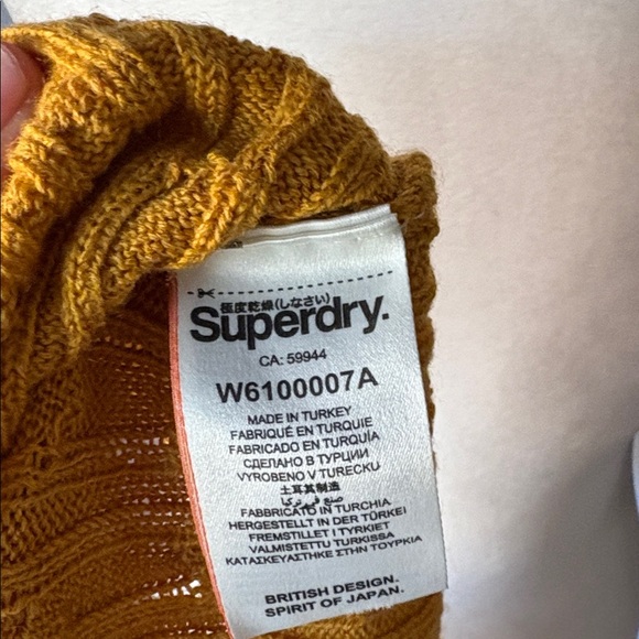 SUPERDRY Women’s Mustard Cable knit Crewneck Sweater - Picture 7 of 8